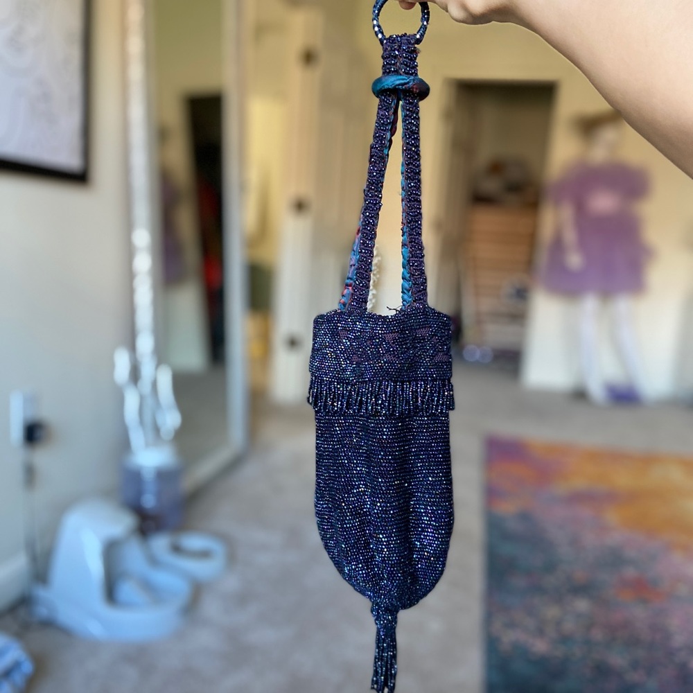 Vintage 1920s Flapper Hand Beaded Pouch Purse - Picture 4 of 11
